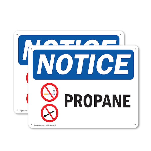 Signmission Propane OSHA Notice Sign, Plastic, 10in W x 7in L, 2PK OS-2PACK-NS-P-710-L-17893 - main